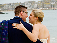 Rebecca and Steve on Porthminster beach, St Ives